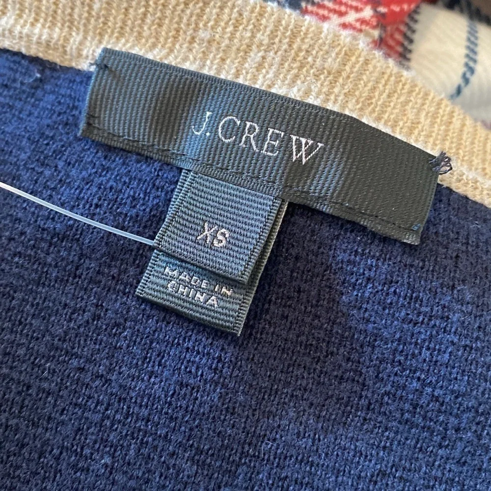 J. Crew Colorblock Side Button Crewneck Baumwolle long sleeve Sweater Sz xs